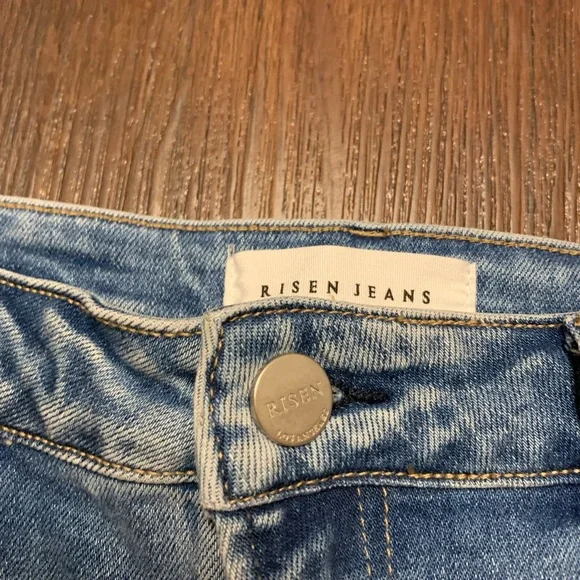 NWT Risen Mid Rise Tapered Distressed Jeans - Picture 7 of 12